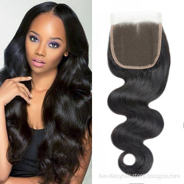 Indian Hair Body Wave Lace Closure 4x4 5x5 6x6  Free/Middle/Three Part Transparent  Swiss Lace  Pre Plucked Closure